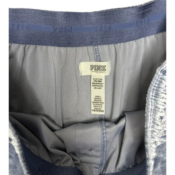 PINK by Victoria Secret Blue Gray Cozy Velvet Lounge Shorts Size Small - Picture 4 of 5